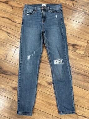Sneak Peek Blue Distressed Skinny Jeans